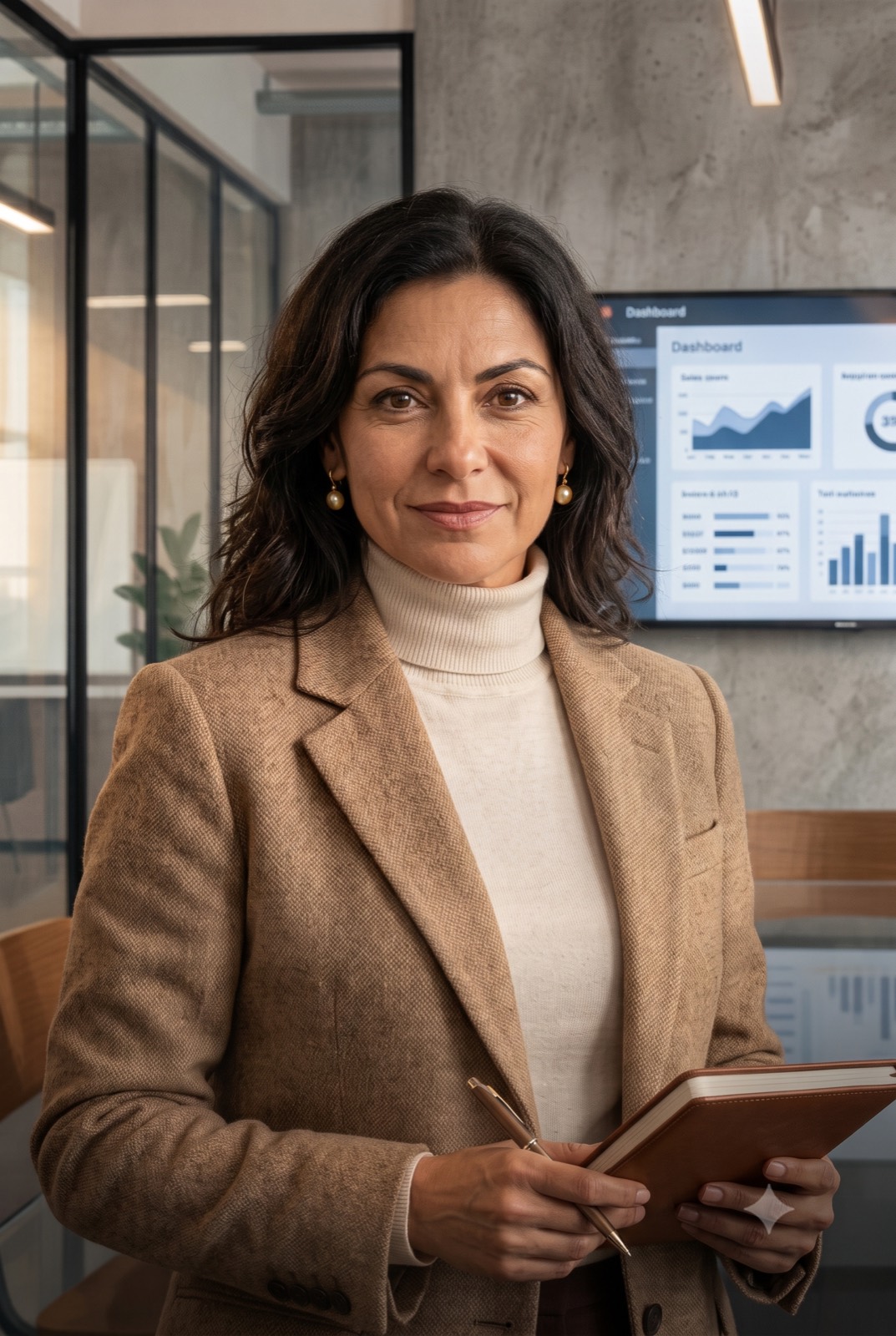 Profesional consultando datos de salud en un entorno de oficina